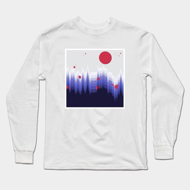 Minimalist abstract landscape design Long Sleeve T-Shirt by Liam Warr